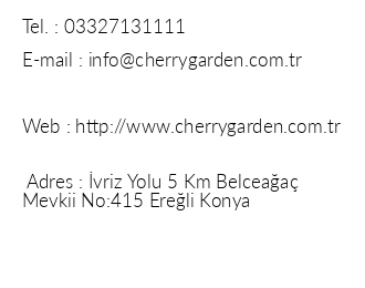 Cherry Garden City & Spa Hotel iletiim bilgileri